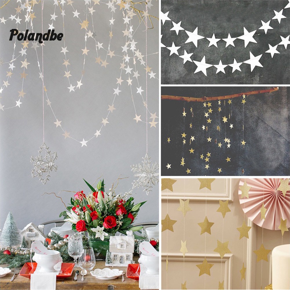 ◆po 4M Cardboard Paper Stars Banner Festival Party Celebration Wall Hanging Decor