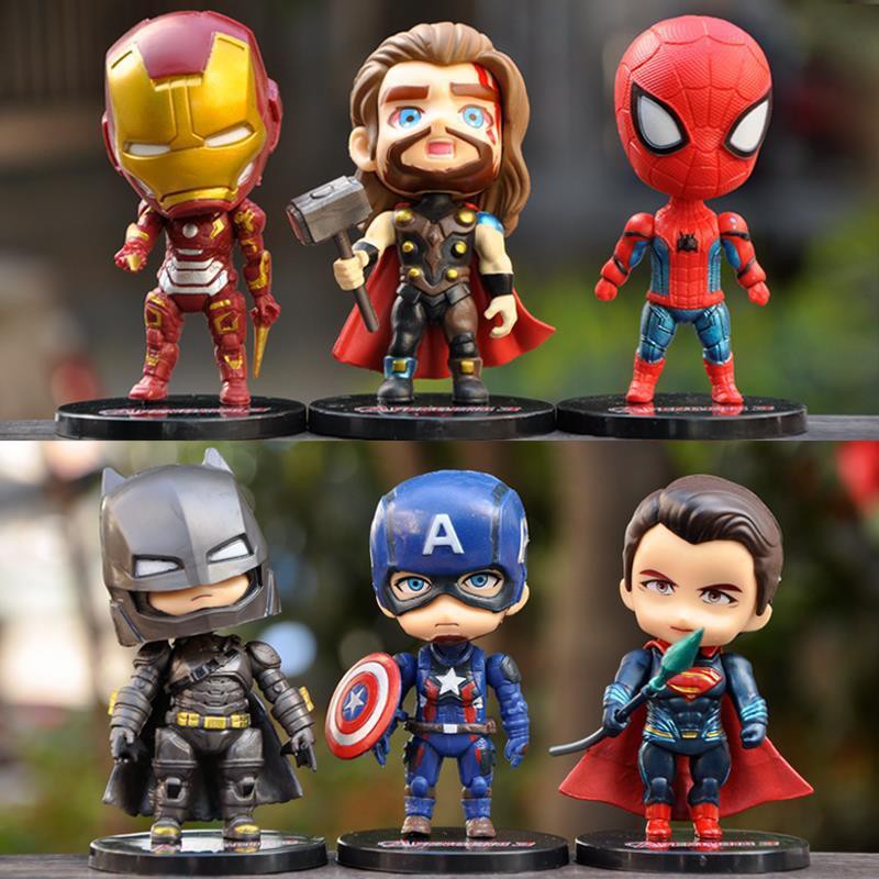 Mô hình biệt đội Siêu Anh Hùng (Set 6) Avenger Mavel phiên bản Chibi (Tặng chân đế)