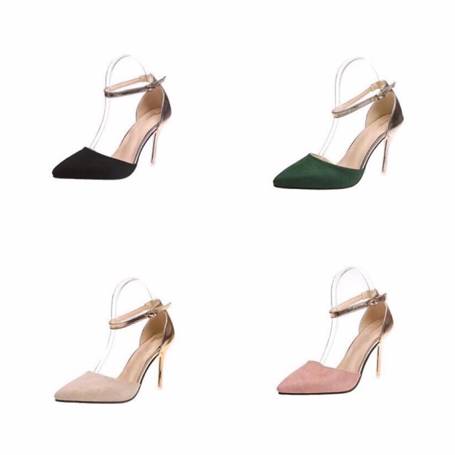 Giày Cao Gót 8p Bít Mũi Lộn 4 Màu ST