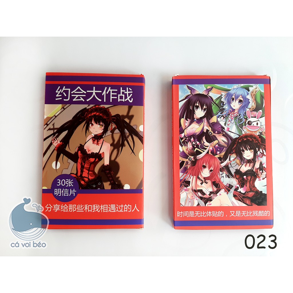 [Hộp 30-180 tấm] Postcard Bưu thiếp Date a live Cuộc hẹn sống còn bưu thiếp postcard manga anime