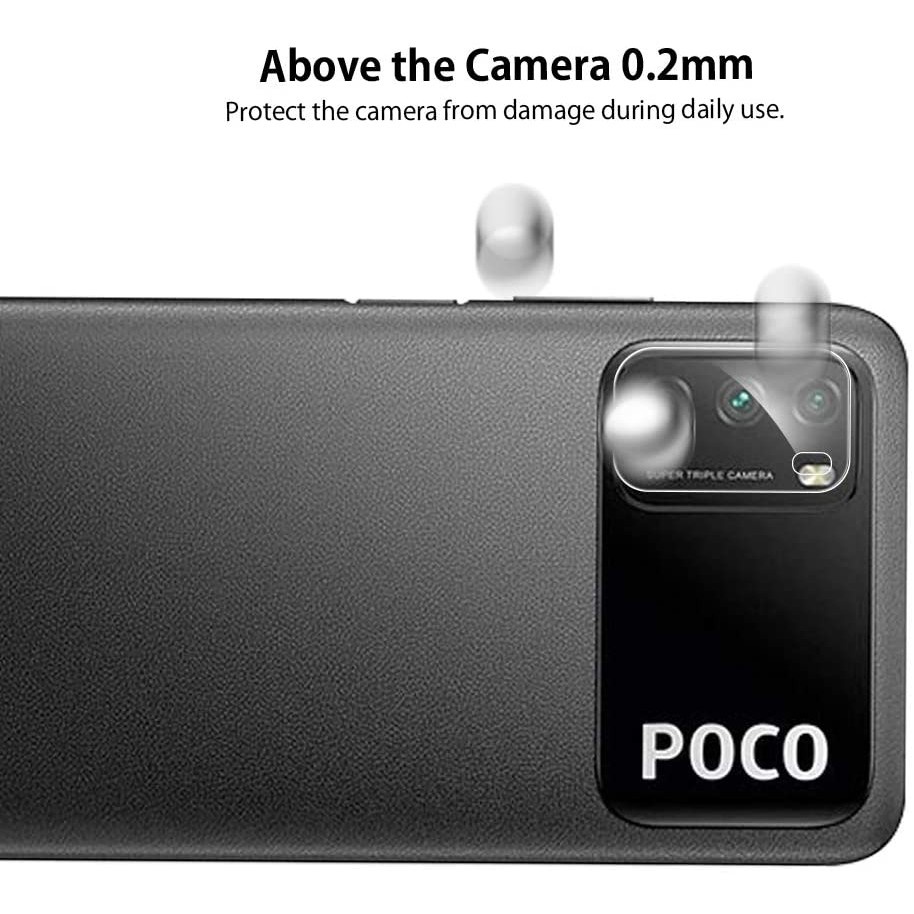 Kính cường lực Camera Poco M3-Trong suốt- Dẻo-Độ cứng 9H