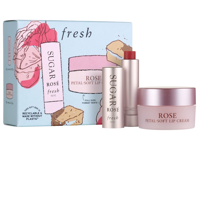 Set Son Dưỡng FRESH Rose Petal Soft Lip Cream