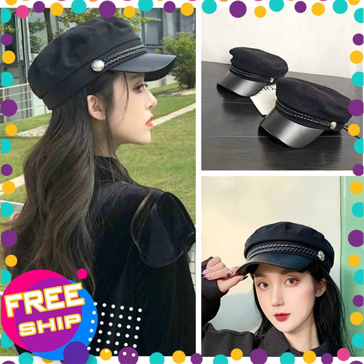 [ SIÊU HÓT ] NÓN THỦY THỦ NỮ MŨ NỒI MỎ DA Thời Trang Beret Phong Cách Retro Hàn Quốc