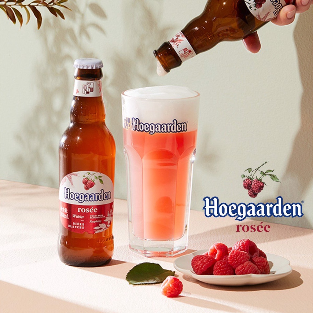 Chai bia Hoegaarden Rosée 248ml lẻ dùng thử | Bia hoa quả | Chính hãng