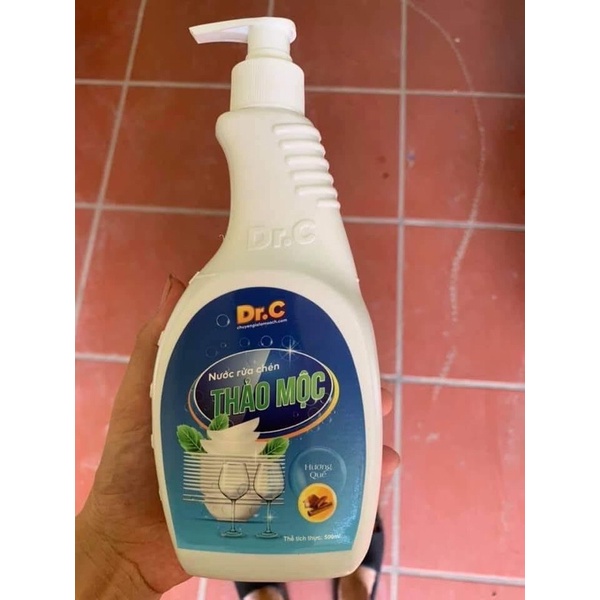 nước rửa chén nước rửa bát thảo mộc hương quế Dr.C - 500ml không hại da tay.