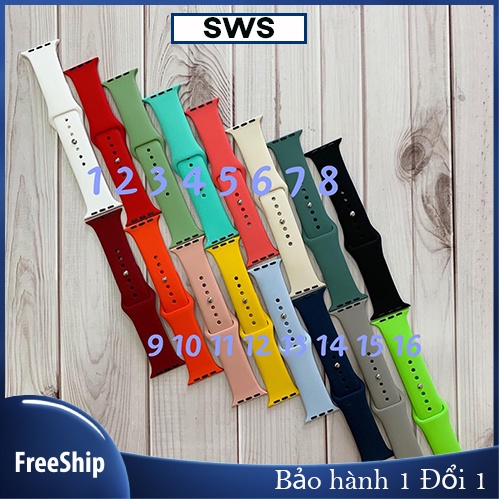 Dây đồng hồ apple watch silicon cao cấp - chống bám bụi size 38/40/42/44 [Hơn 50 màu]