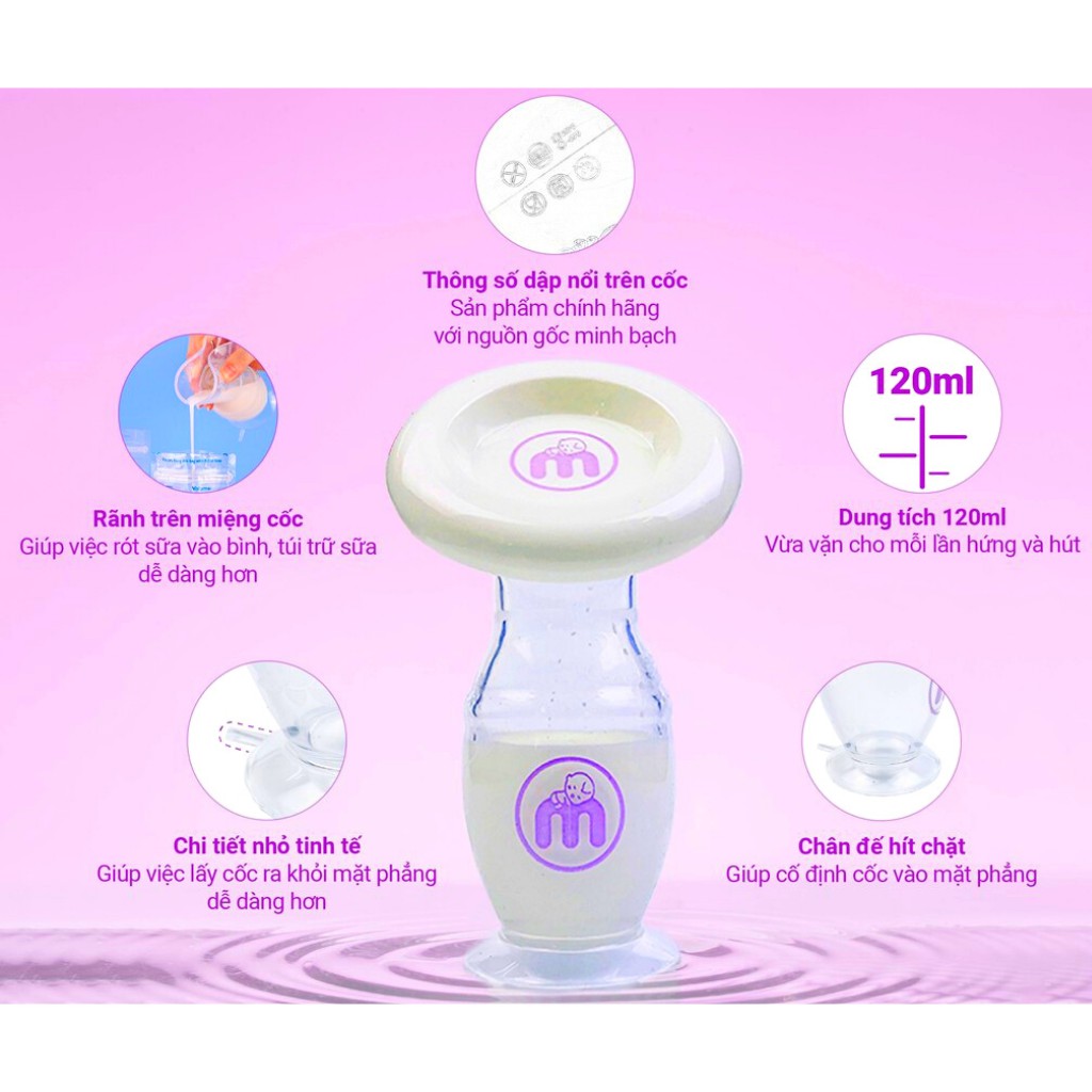 Cốc hứng sữa Mama's Choice [ SILICON CAO CẤP ] Siêu tiện lợi cho mẹ hút sữa, hứng sữa - sử dụng thay Máy hút sữa