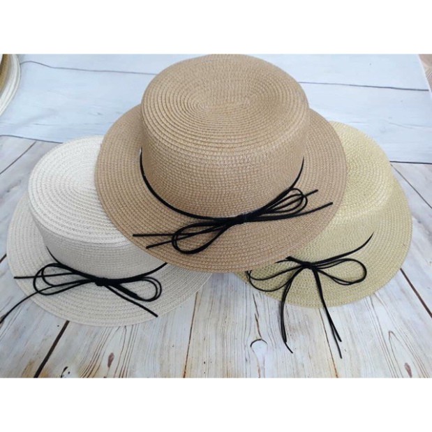 [Freeship - Thanh lí 1 ngày] Mũ cói nơ dây nhỏ, món quà tặng mùa hè LazaGroup