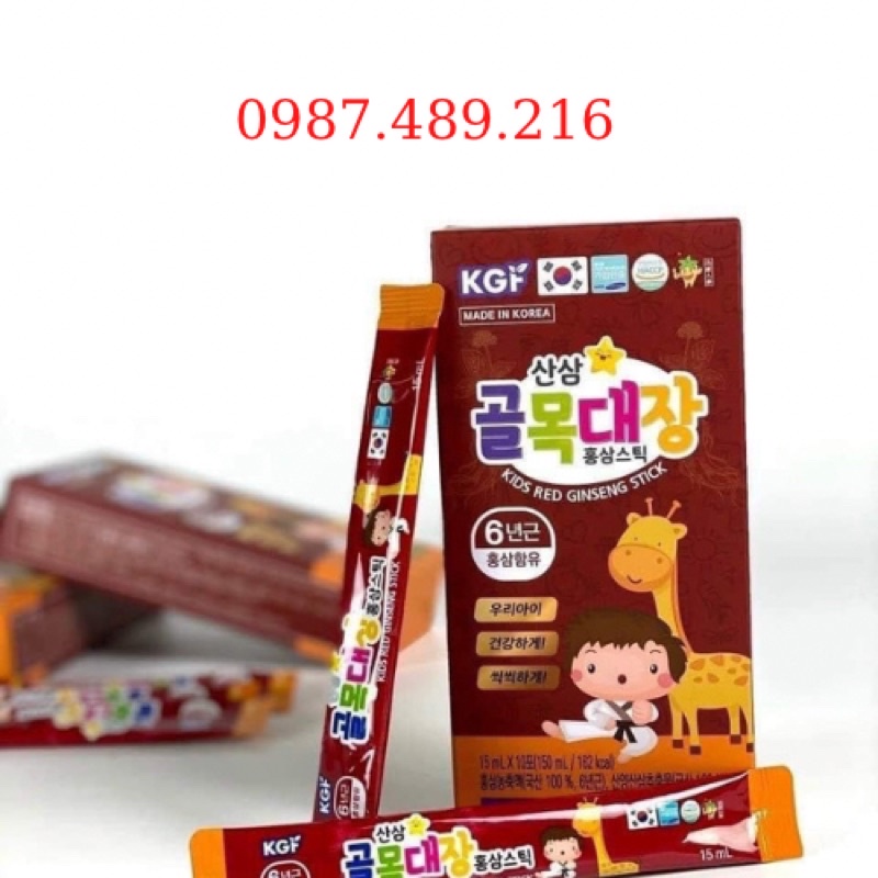 [ Chính Hãng ] Nước Hồng Sâm Trẻ Em Kids Red Ginseng Stick KGF Hàn Quốc, Hộp 30 Gói * 15ml, Giúp Con Khỏe Mạnh Cao Lớn