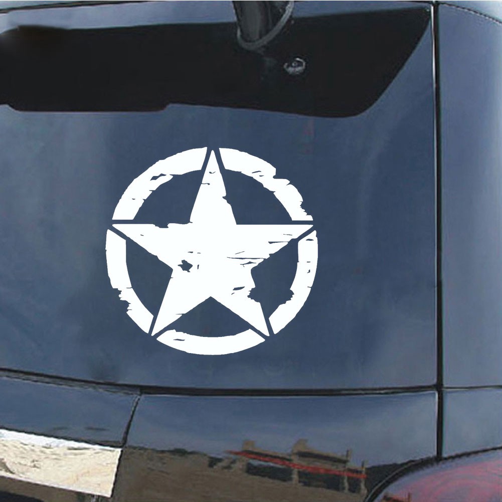 Decal hình tròn ngôi sao phản quang dán trang trí thân xe oto | BigBuy360 - bigbuy360.vn