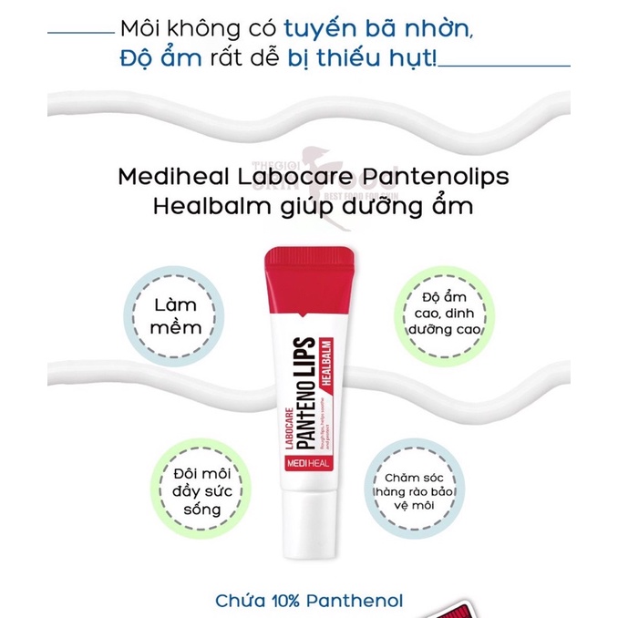 Son Dưỡng Môi Cấp Ẩm Chuyên Sâu Dùng Ban Đêm Mediheal Labocare Pantenolips Healbalm