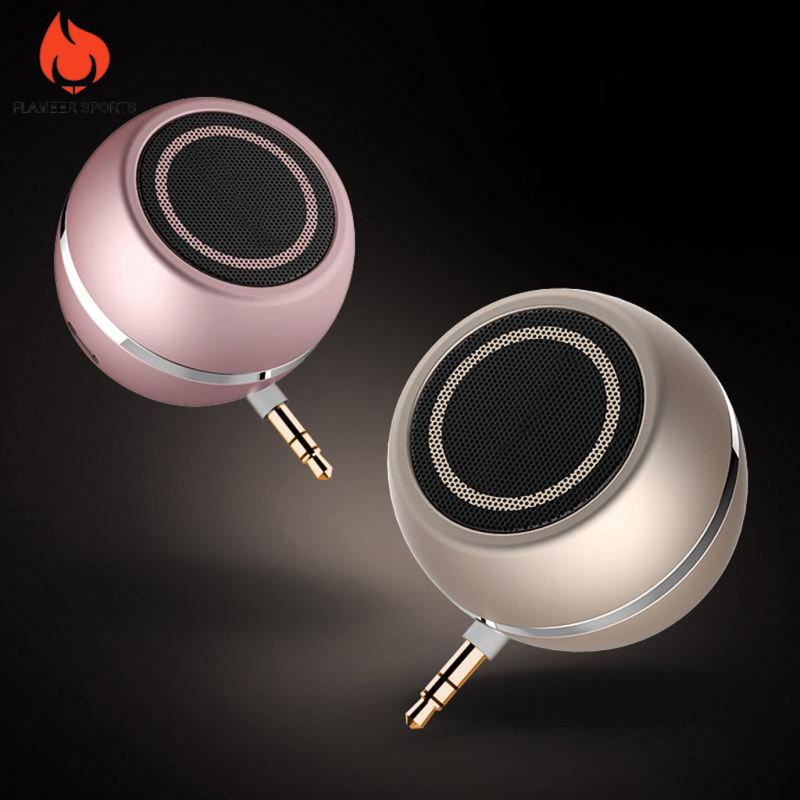 Flameer Sports Mini Speaker 3.5mm Jack AUX Music Audio Player for Phone Notebook Rose Gold