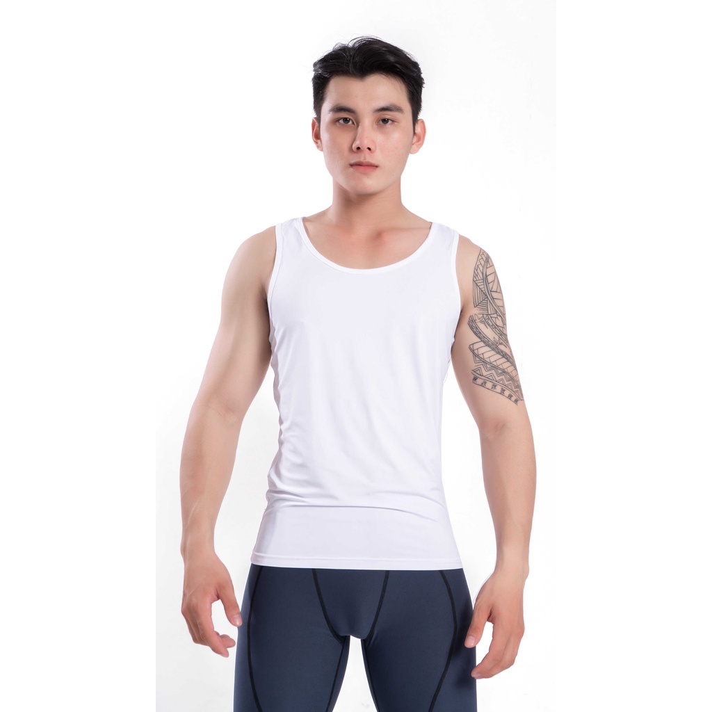 Áo thể thao nam ba lỗ combat TSLA chất thun ôm co giãn thoáng khí thấm hút tốt chống UV tập gym bóng đá bóng rổ DEH1011
