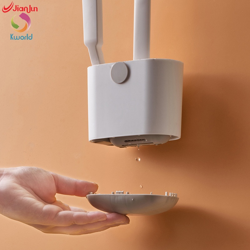 Bộ Bàn Chải Chà Toilet Với Tay Cầm Dài Và Giá Đỡ Bằng Silicone Tiện Dụng