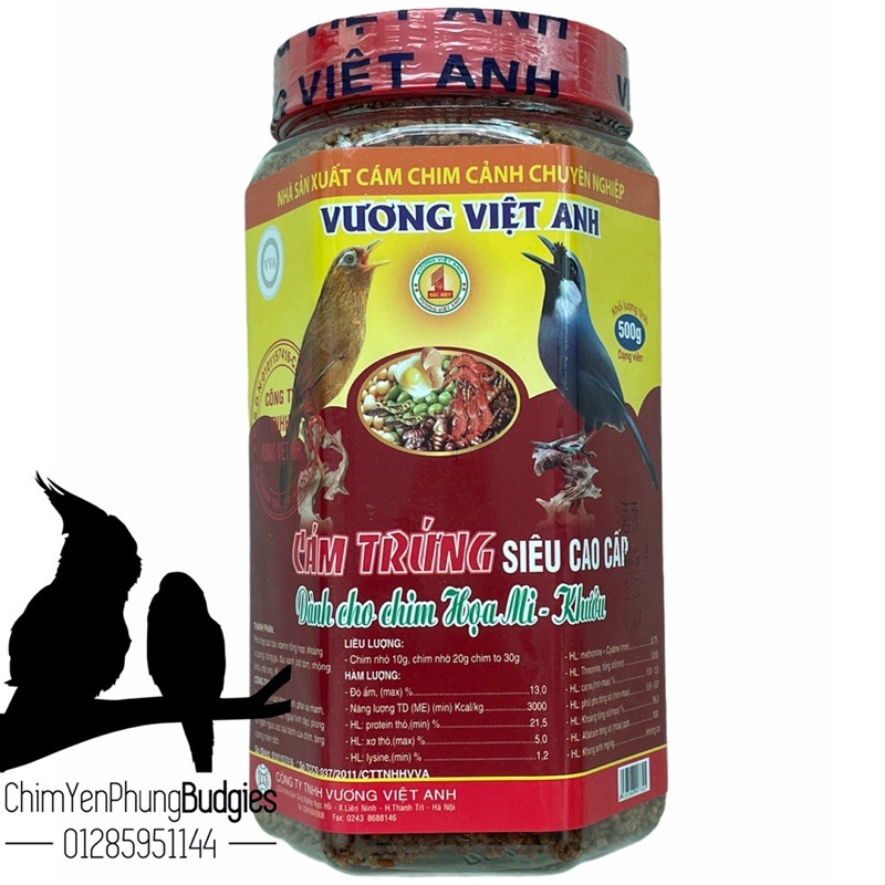 Cám trứng cao cấp Vương Việt Anh cho hoạ mi, khướu (hủ 500g)