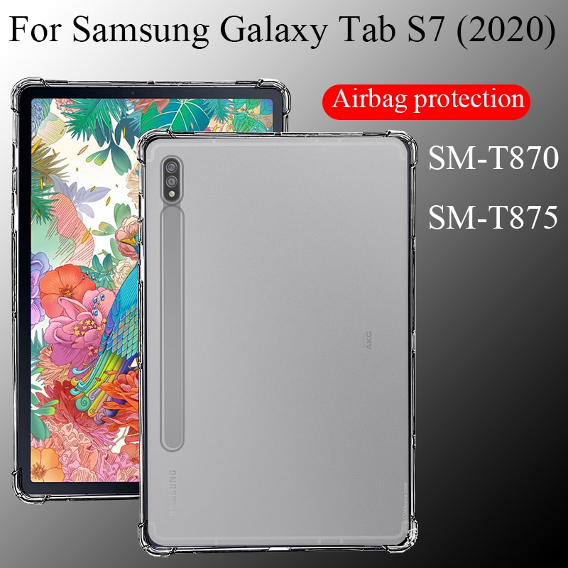 Ốp lưng Máy Tính Bảng Samsung Galaxy Tab S7 2020 SM-T870 SM-T875 11" Chống sốc silicon chống bám Trong mờ Vỏ, Bao