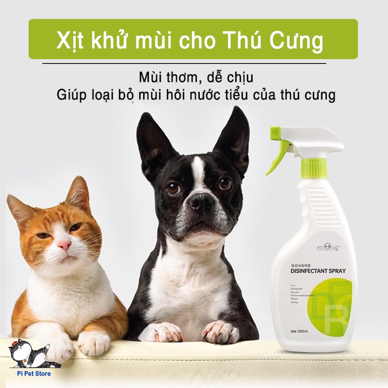 Chai xịt khử sạch mùi hôi sát trùng không gian sống và chuồng nuôi cho chó mèo thương hiệu SOS EnOug