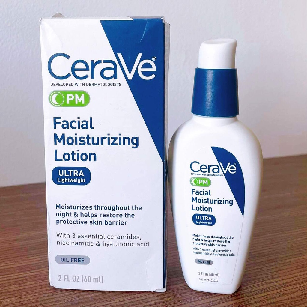 Kem Dưỡng Ẩm Sáng Da Ban Đêm Dịu Nhẹ CERAVE PM Facial Moisturizing Lotion Ultra Lightweight - 89ml
