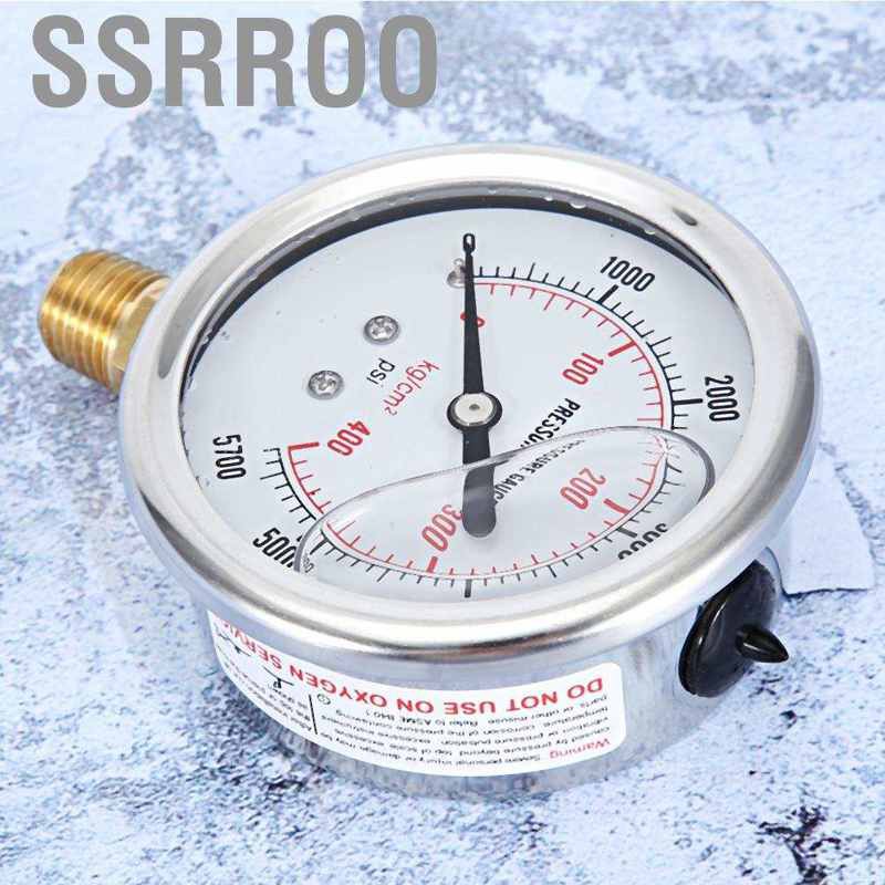 Đồng hồ đo áp suất nhiên liệu thủy lực 2.2" 0-5000 Psi