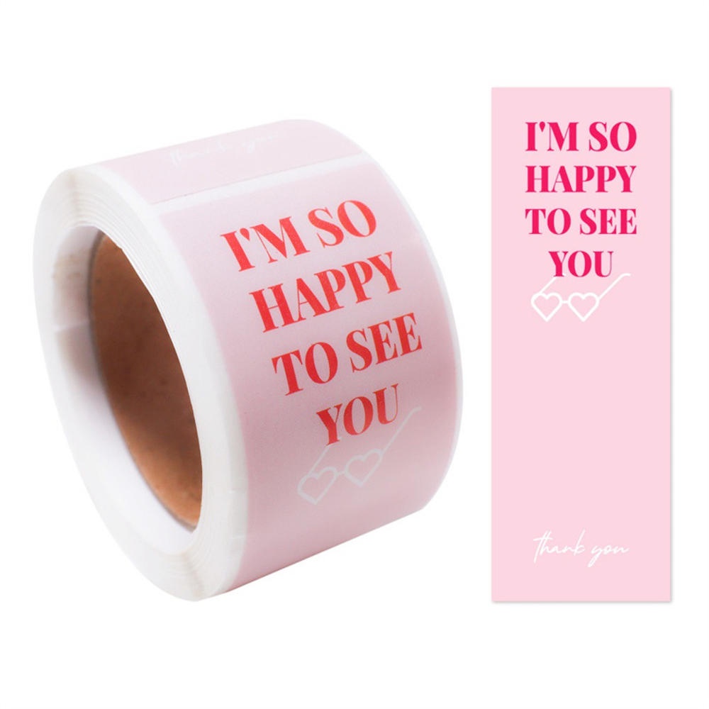 Cuộn 100 Nhãn Dán Trang Trí Sổ Tay In Chữ Thank You Độc Đáo