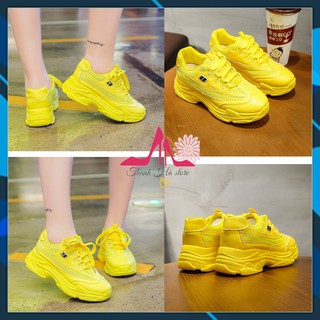 Giày thể thao nữ 💝 FREESHIP 💝 Giày sneaker nữ màu vàng cao 5cm cá tính và nổi bật