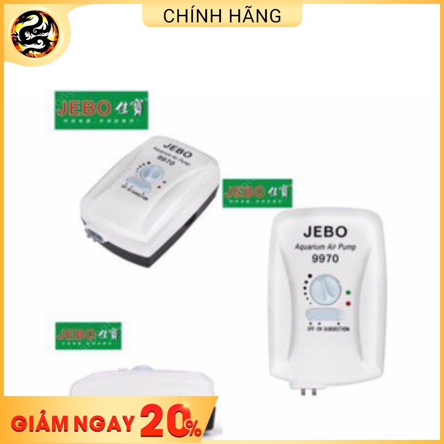 Máy Oxi Dự Phòng Cúp Điện JEBO 9970 Cho Bể Cá 3.5w - 2x4L/min