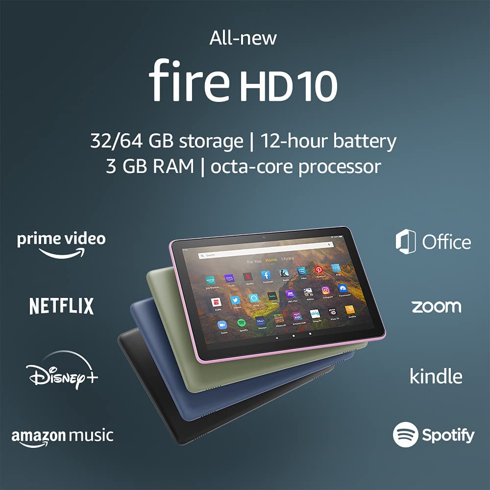 Máy tính bảng kindle Fire HD 10 (9th) new/refurbished/used, 10inch Full HD, 32GB, Ram 2GB, USB-C