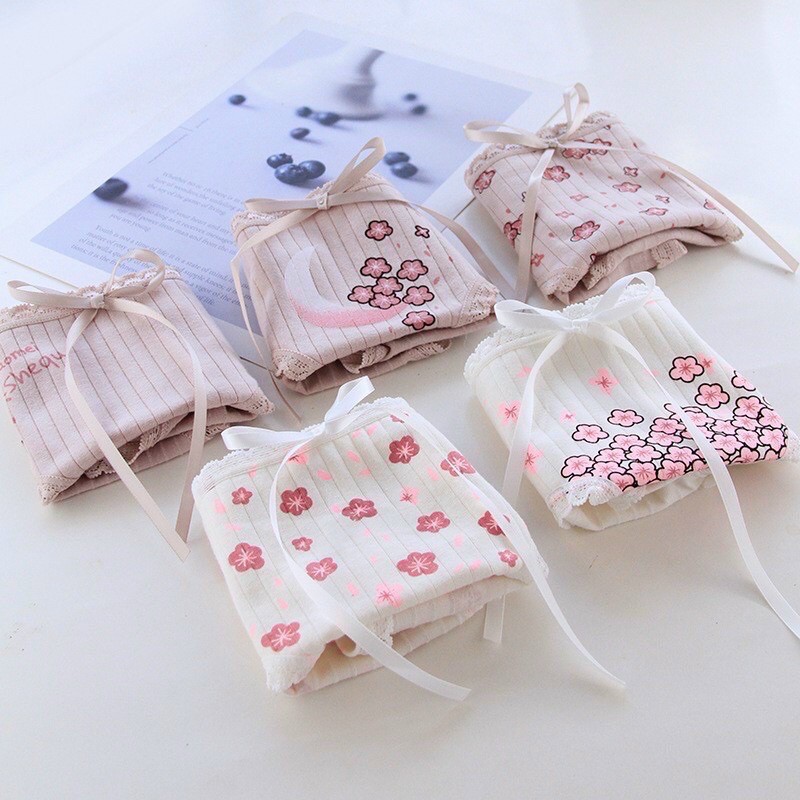 ♥️ Quần Lót Nữ ♥️Quần lót cotton nơ hoa anh đào Q0031.Quần chíp kute