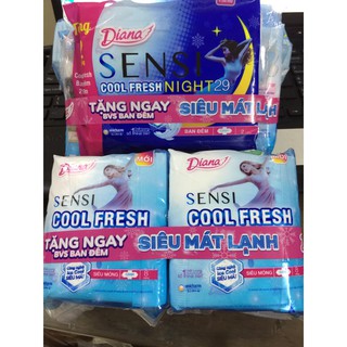 COMBO 2 BĂNG VỆ SINH DIANA SENSI COOL FRESH 8 MIẾNG TẶNG 2 MIẾNG ĐÊM COOL