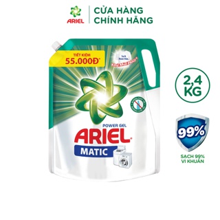 CAM KẾT CHÍNH HÃNG  Ariel Matic nước giặt Túi 2Kg: Đậm đặc base