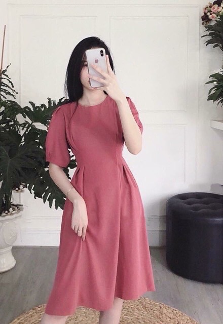 Đầm xoè hồng MH