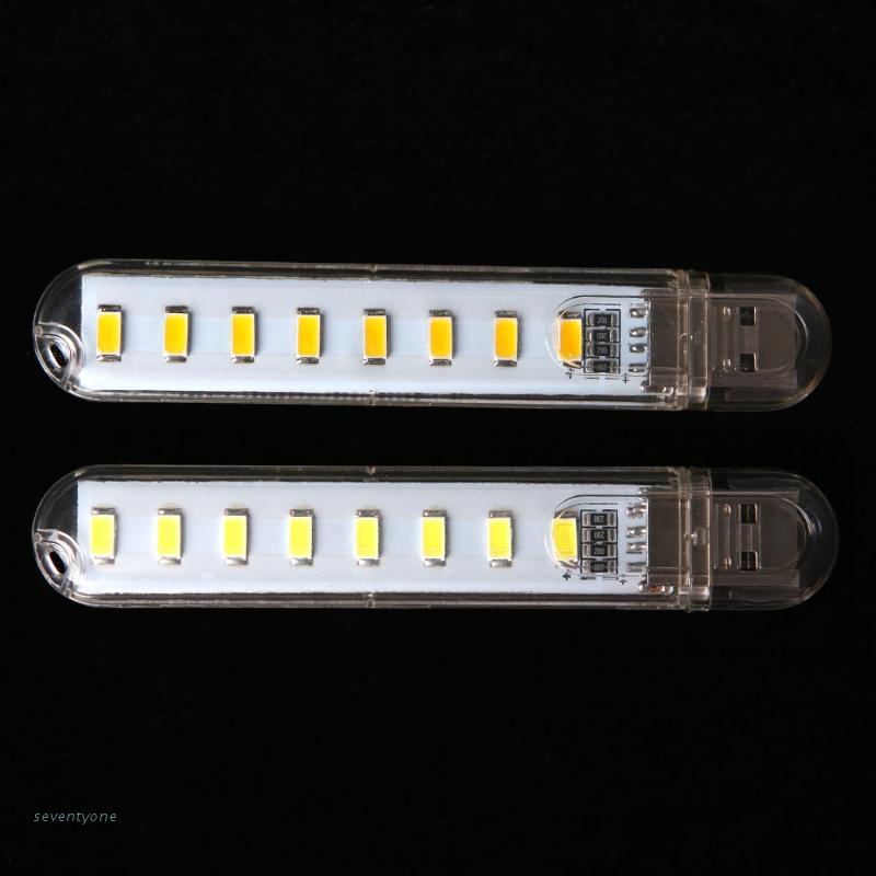 Đèn LED di động USB DC 5V 8 bóng nhỏ gọn đa năng tiện dụng dành cho máy vi tính và thiết bị chiếu sáng