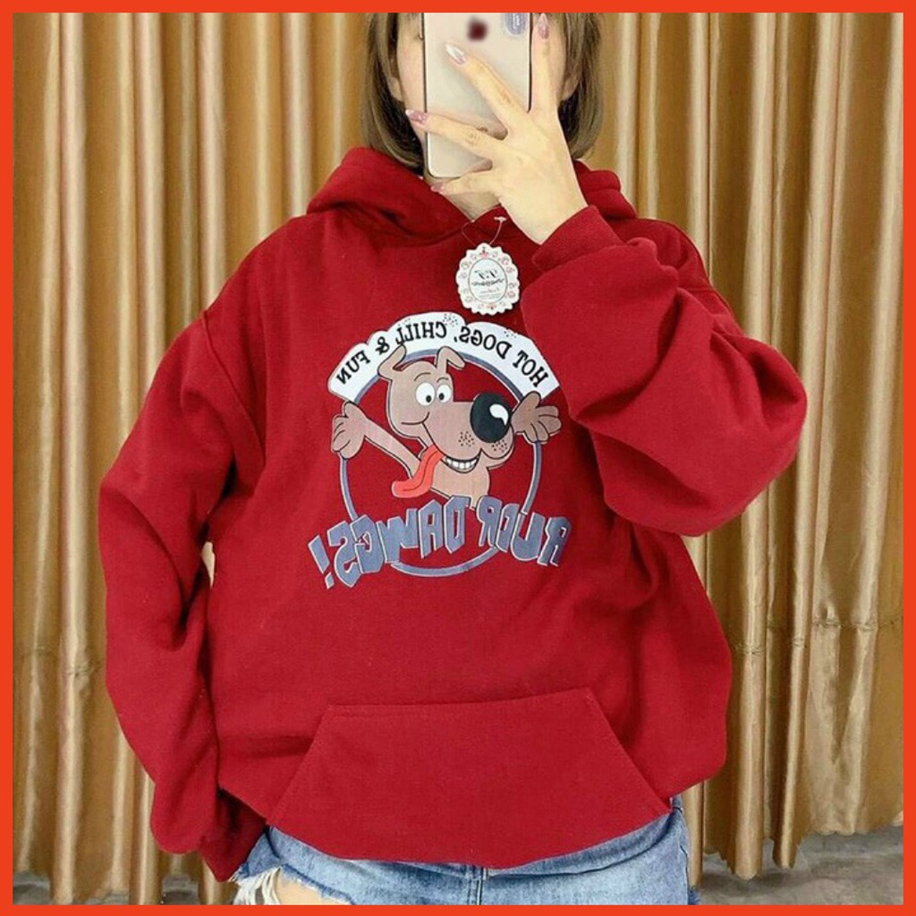 ÁO HOODIE - ÁO KHOÁC NỈ NGOẠI Hot Dogs ( Cổ Chui)