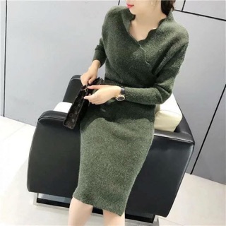 Váy len vạt chéo