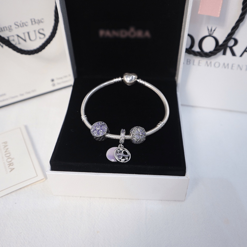 Vòng charm màu tím- Bạc 925 cao cấp- VENUS009