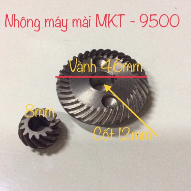 Bộ nhông máy mài 1t MKT 9500 cốt nhông lớn 12mm cốt nhông nhỏ 8mm