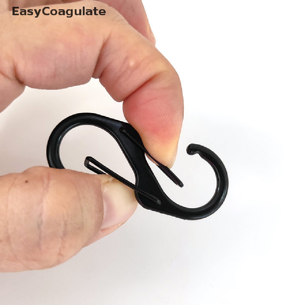 Eas 10pcs Stainless S Type Carabiner Lock Keychain Hook Anti-Theft Backpack Buckle Ate