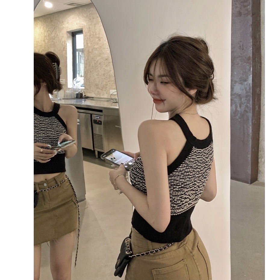 Áo Hai Dây Ôm Dáng Phong Cách Hàn Quốc Thời Trang Mùa Hè Quyến Rũ Cho Nữ