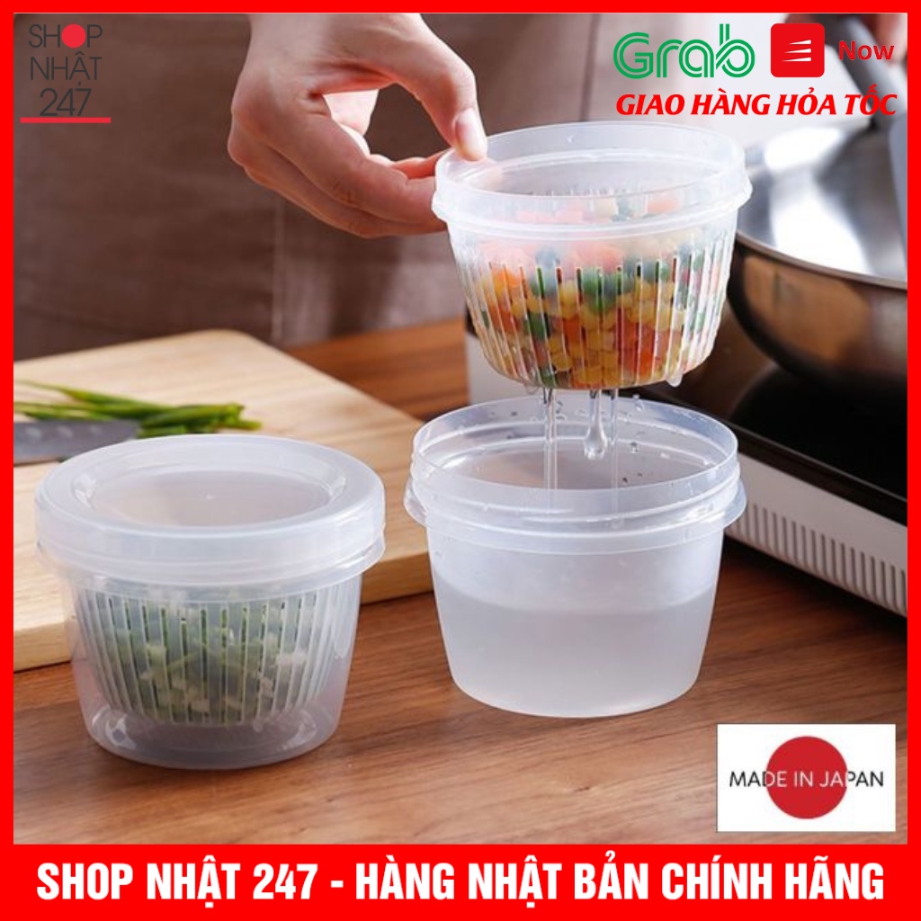 [Hỏa Tốc HN] Hộp đựng thức ăn thực phẩm 2 lớp dáng tròn 500ml dùng được lò vi sóng Nakaya Nhật Bản