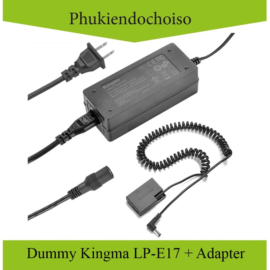 Bộ Pin Dummy Kingma for Canon LP-E17 + Nguồn Adapter