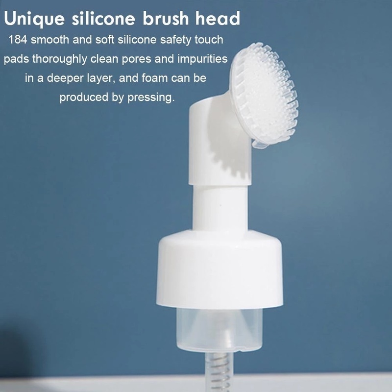 Bình Đựng Xà Phòng Rỗng Kèm Cọ Rửa Bằng Silicon Trong Suốt Tiện Dụng Cho Nhà Tắm