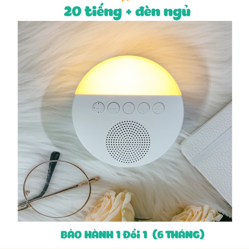 Máy nghe tiếng ồn trắng white noise cho bé máy phát nhạc ru ngủ 9, 20 âm thanh tích hợp đèn giúp bé ngủ ngon sâu giấc