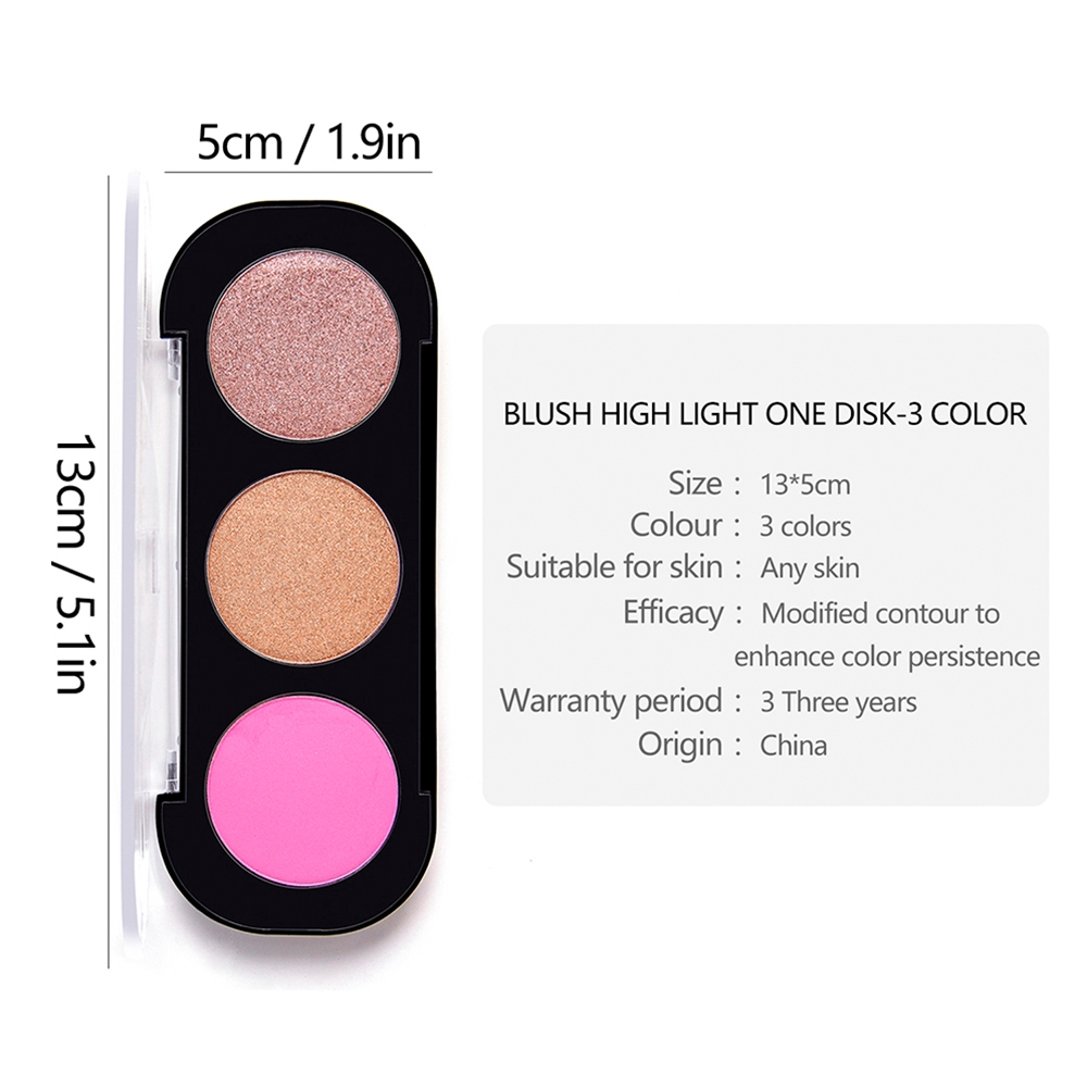 [Hàng mới về] Bảng phấn má hồng và phấn bắt sáng SHOPANTS 3 màu kết hợp thời trang cho nữ