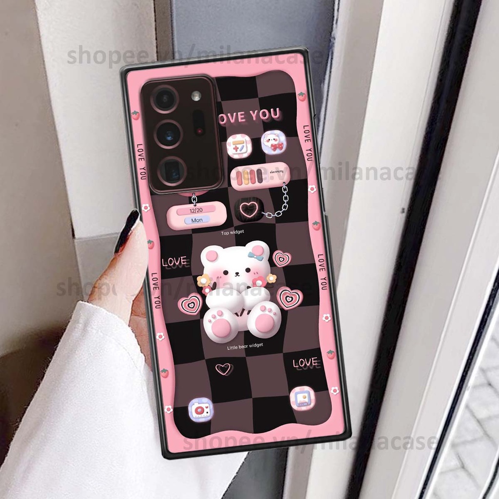 Ốp Samsung Note 20 Ultra hình đồng hồ icon gấu mèo cute cực dễ thương ngộ nghĩnh
