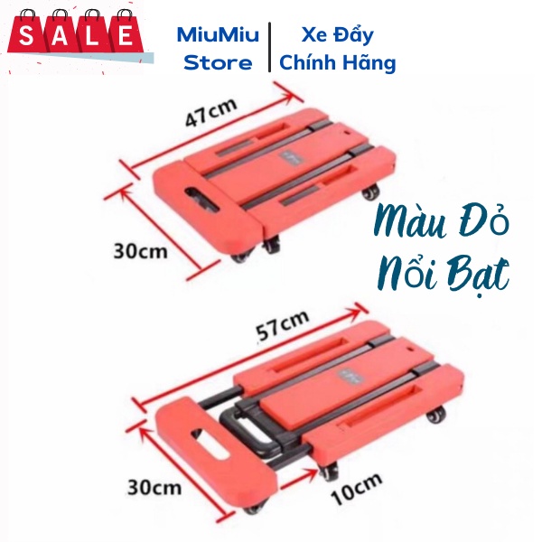 Xe Kéo Hàng Xe Đẩy Hàng Nhập Khẩu Gấp Gọn 6 Bánh Tải Trọng 200kg Có Bánh Xoay 360 Độ Tiện Lợi XKM-01