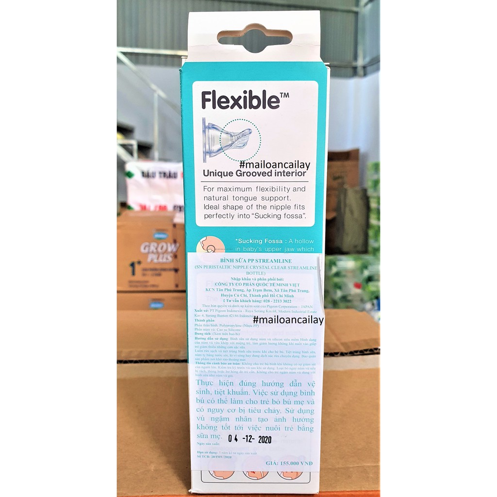 Bình Sữa Pigeon PP Cổ Hẹp 120ml/240ml - Núm Ty Pigeon Cổ Hẹp Đủ Size