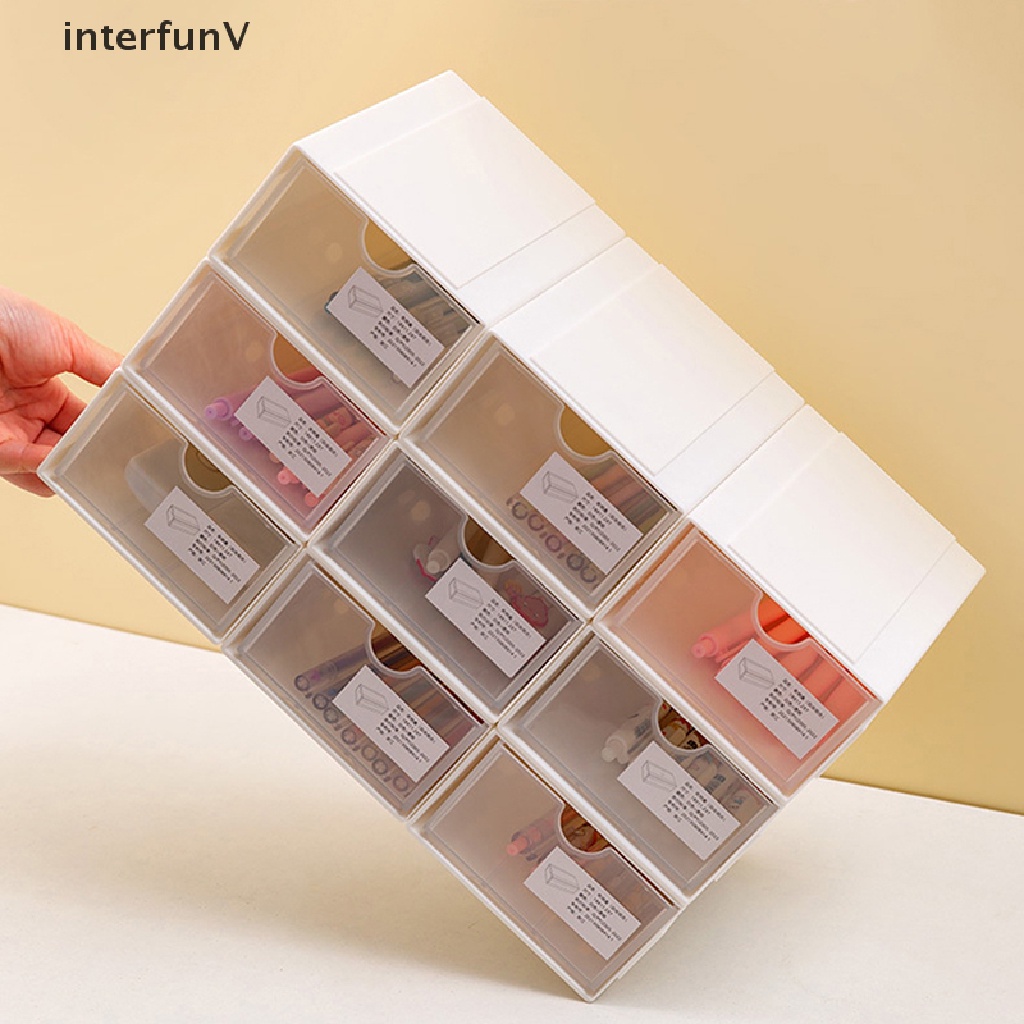 Hộp Đựng Bút / Trang Sức Để Bàn Nhiều Ngăn Trong Suốt Tiện Dụng