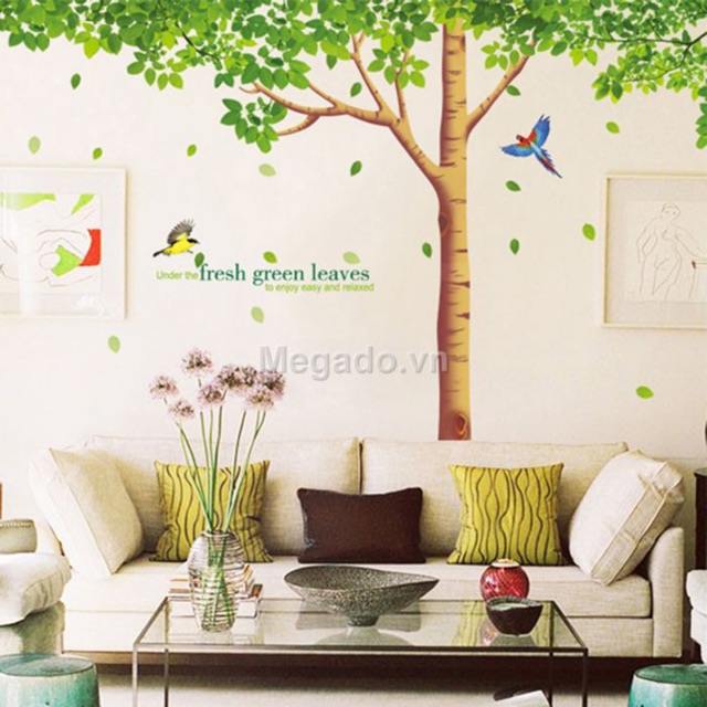 Decal dán tươnbf cây xanh to