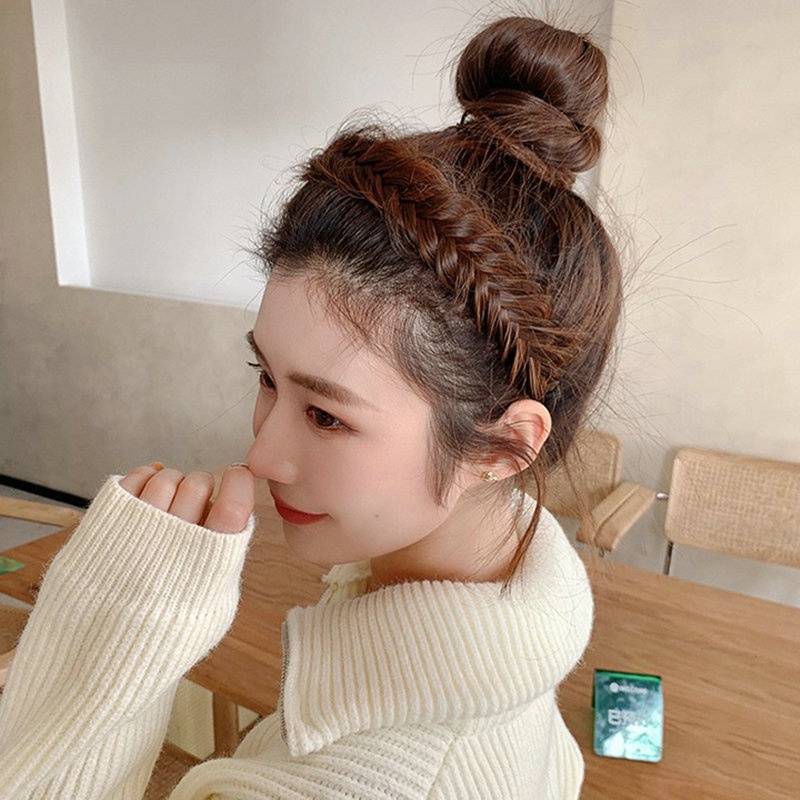 Băng Đô Dạng Tóc Giả Thắt Bím Co Giãn Chống Trượt Thời Trang Cho Nữ
