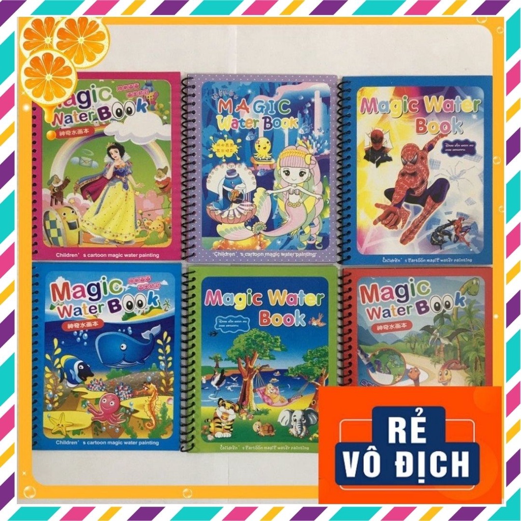 Tranh nước ma thuật, sách tô màu ma thuật - vẽ tranh chỉ cẩn nước lọc và bút